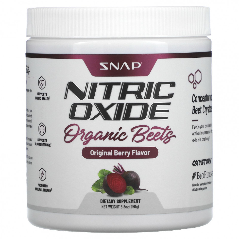 Snap Supplements, Оксид азота, органическая свекла, оригинальные ягоды, 250 г (8,8 унции) NPP-25301