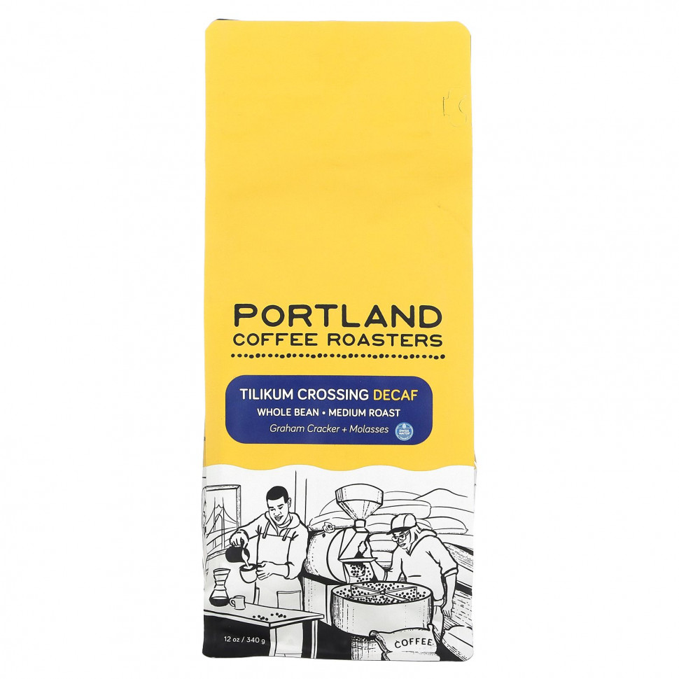 Portland Coffee Roasters, Tilikum Crossing Decaf, цельные бобы, средней обжарки, 340 г (12 унций) PCR-40157