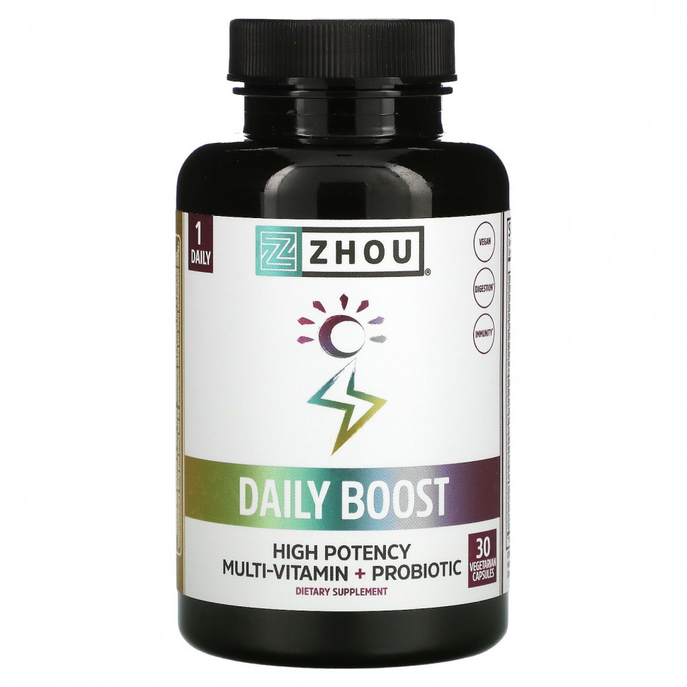 Zhou Nutrition, Daily Boost, 30 вегетарианских капсул ZHO-35403