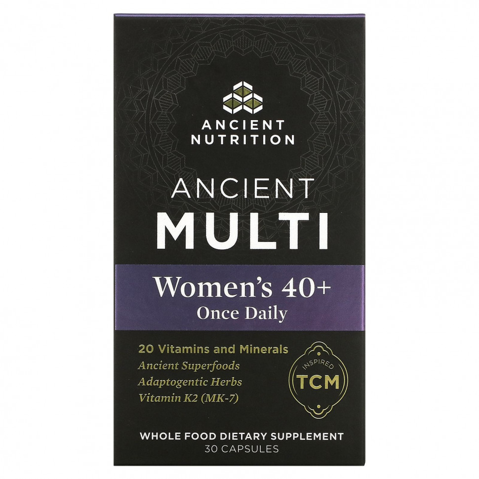 Dr. Axe / Ancient Nutrition, Ancient Multi, для женщин старше 40 лет, 1 раз в день, 30 капсул Эншент Нутришен ATN-02371