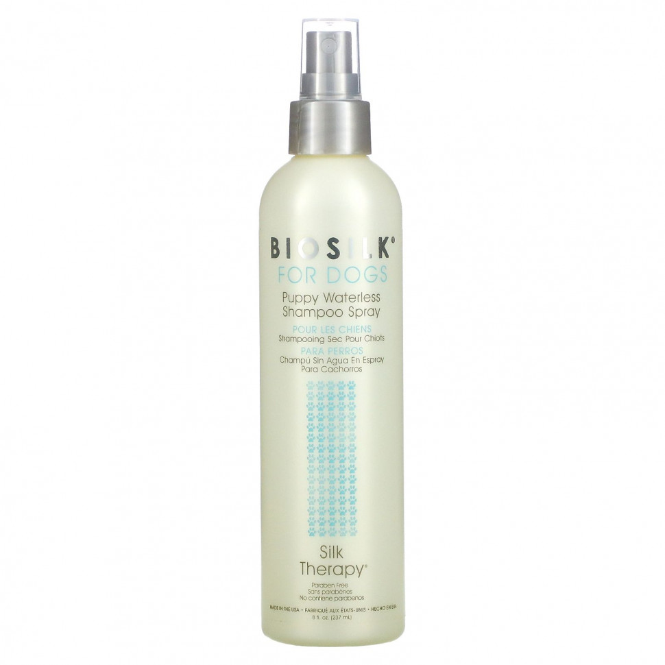 Biosilk, Silk Therapy, безводный шампунь-спрей для щенков, 237 мл (8 жидк. Унций) BIS-77177