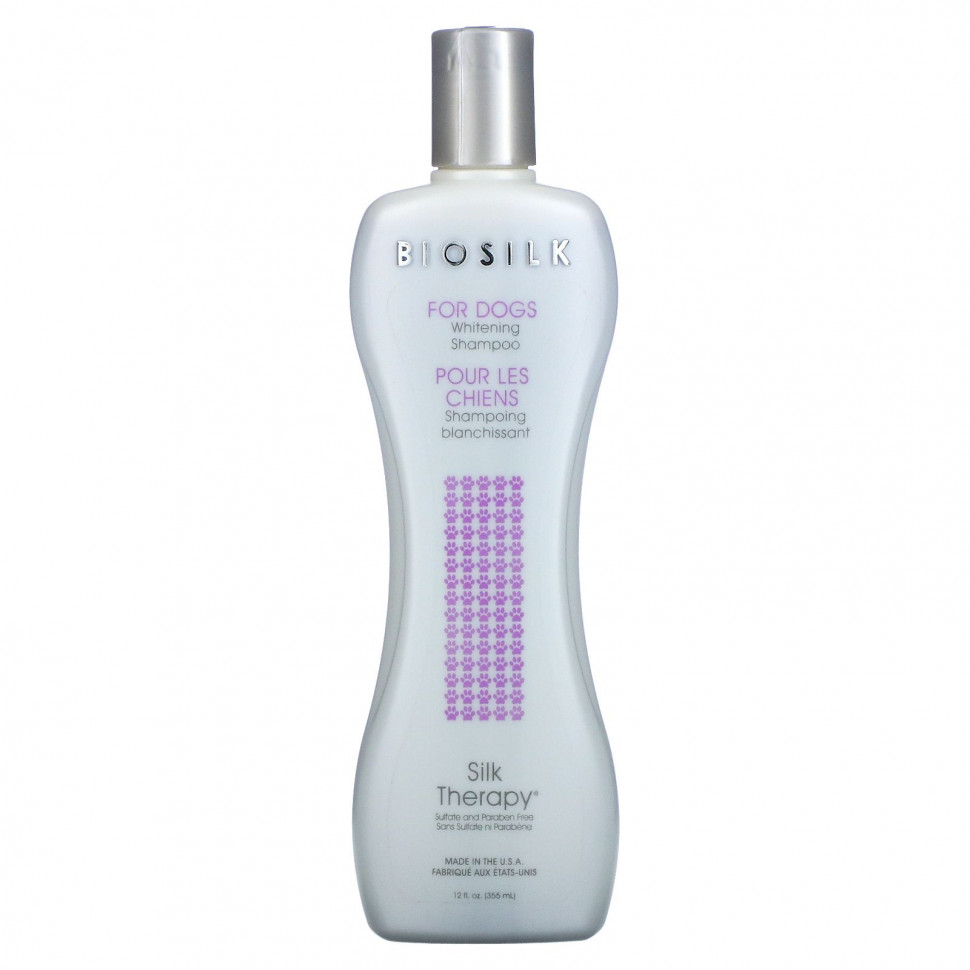 Biosilk, Silk Therapy, отбеливающий шампунь для собак, 355 мл (12 жидк. Унций) BIS-77170