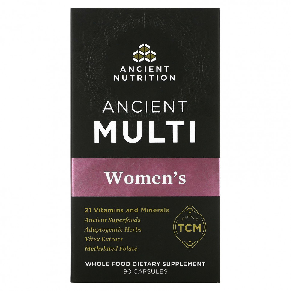 Dr. Axe / Ancient Nutrition, Ancient Multi, для женщин, 90 капсул Эншент Нутришен ATN-02324