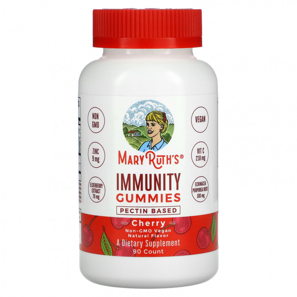 MaryRuth Organics, Жевательные таблетки для иммунитета, вишня, 90 жевательных таблеток MRO-00807