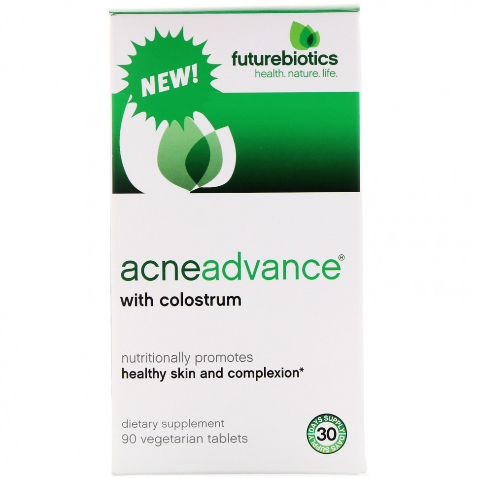 FutureBiotics, Acne Advance with Colostrum, 90 Vegetarain Tablets Фьючербайотикс FBS-02527