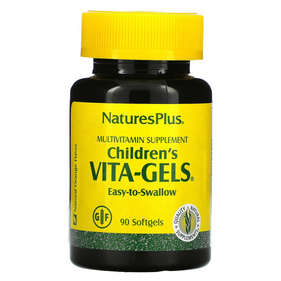 NaturesPlus, Детские Vita-Gels, мультивитаминная добавка, натуральный апельсин, 90 мягких таблеток Натурес Плюс NAP-02998