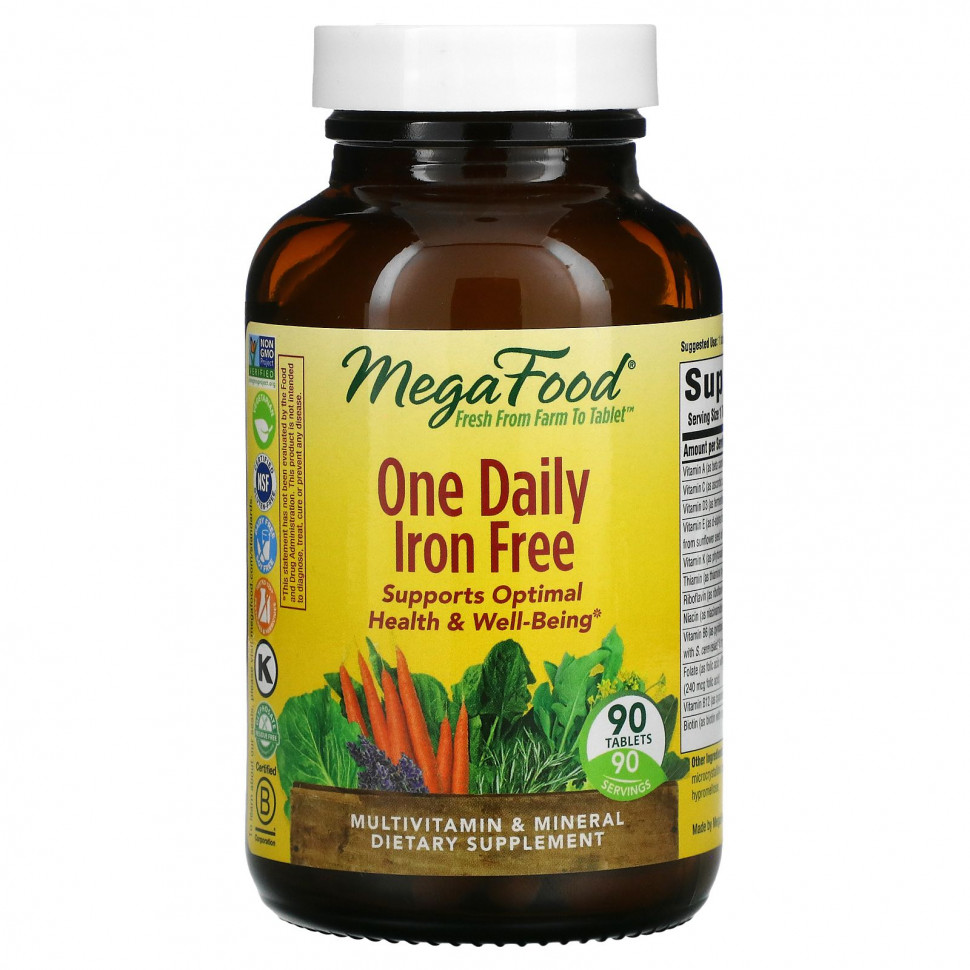 MegaFood, One Daily, без железа, 90 таблеток Мегафудс MGF-10194