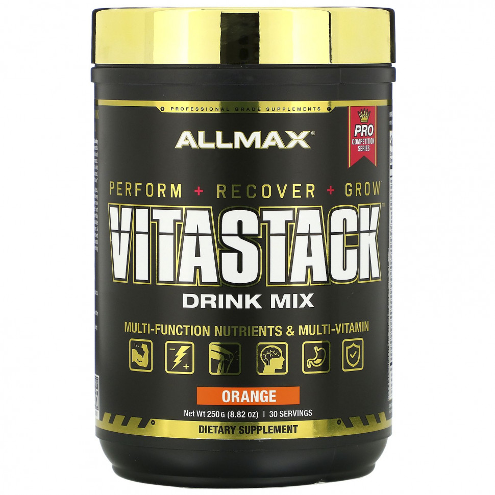 ALLMAX Nutrition, VITASTACK, смесь для приготовления напитка, апельсин, 250 г (8,82 унции) Оллмакс Нутришн AMX-22894
