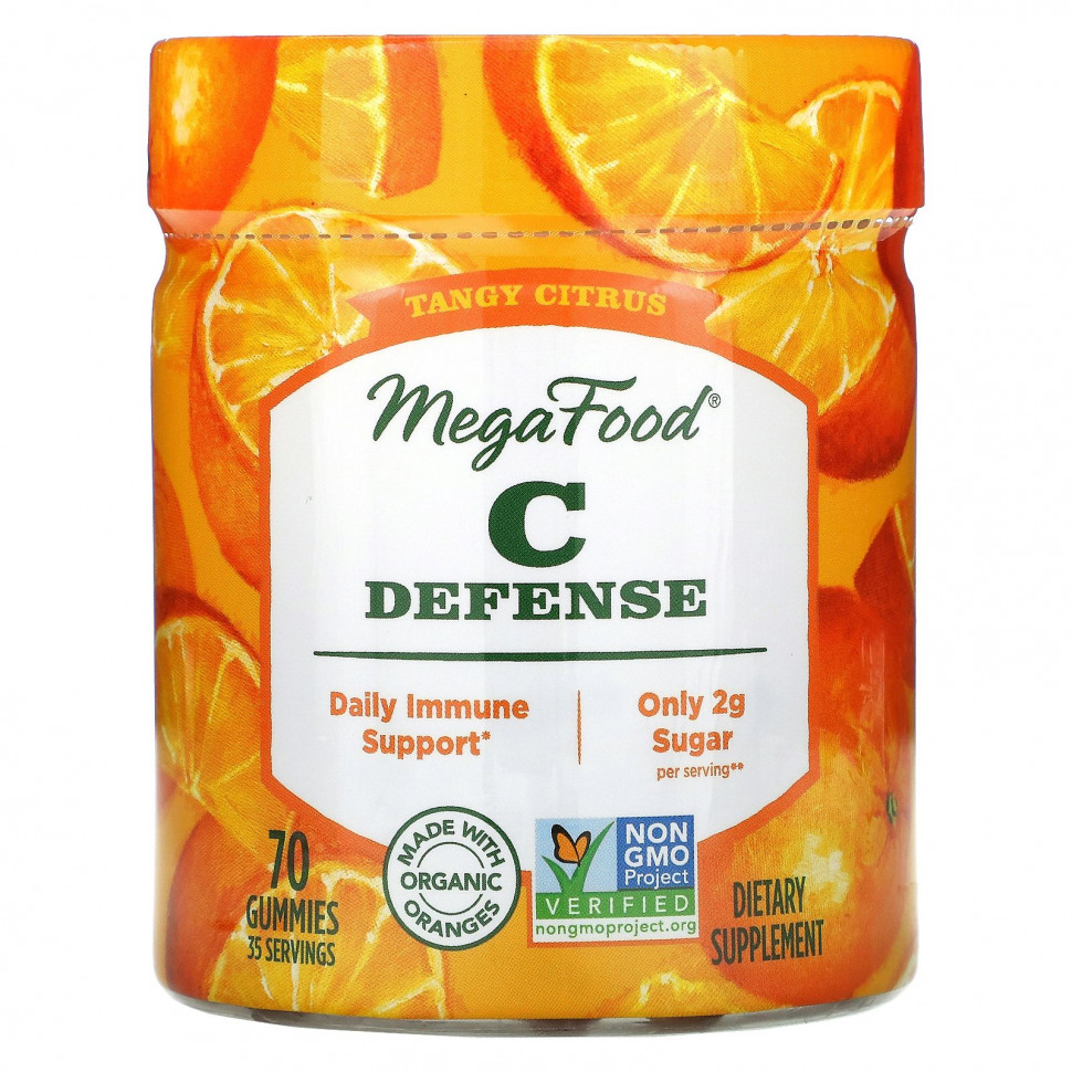 MegaFood, C Defense, насыщенный цитрус, 70 жевательных таблеток Мегафудс MGF-10411