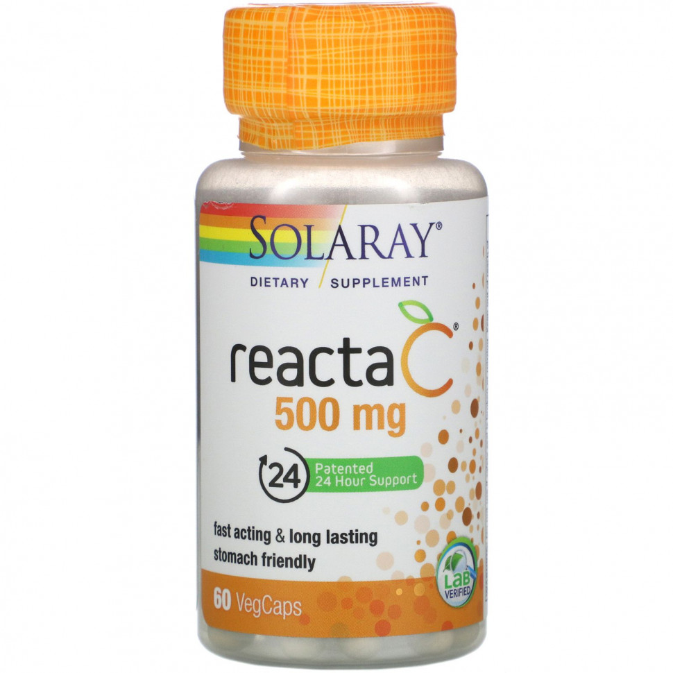 Solaray, Reacta-C, 500 мг, 60 капсул на растительной основе Соларай SOR-55962