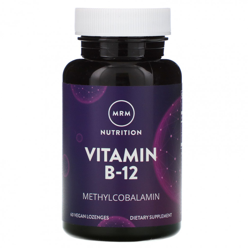 MRM, Nutrition, витамин B12, 60 веганских леденцов МРМ MRM-81006
