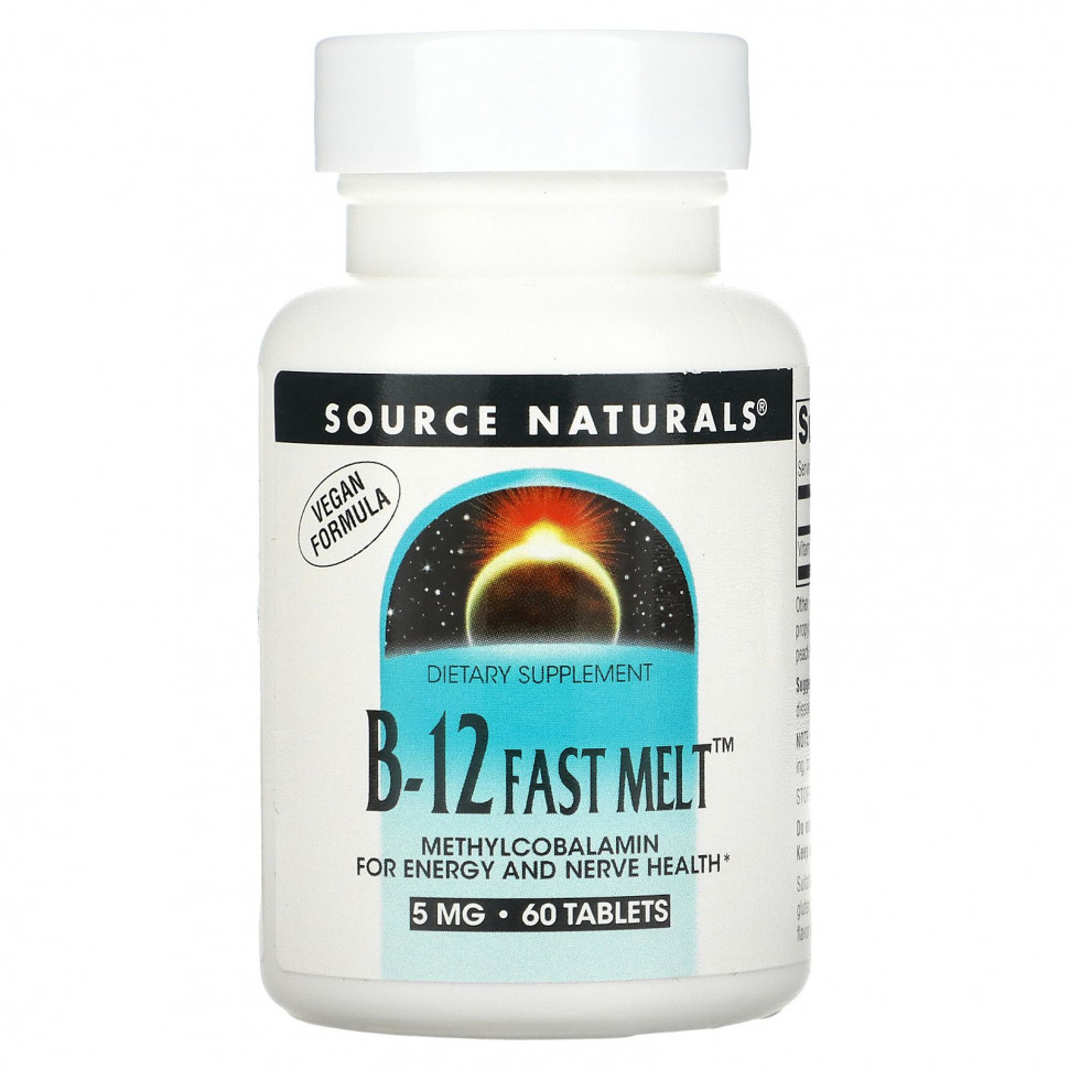 Source Naturals, B-12 Fast Melt, 5 мг, 60 таблеток SNS-02462