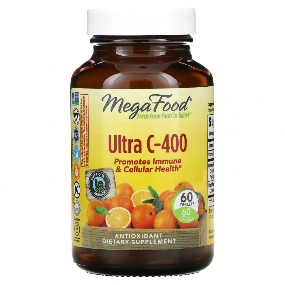 MegaFood, Ultra C-400, 60 таблеток Мегафудс MGF-10184