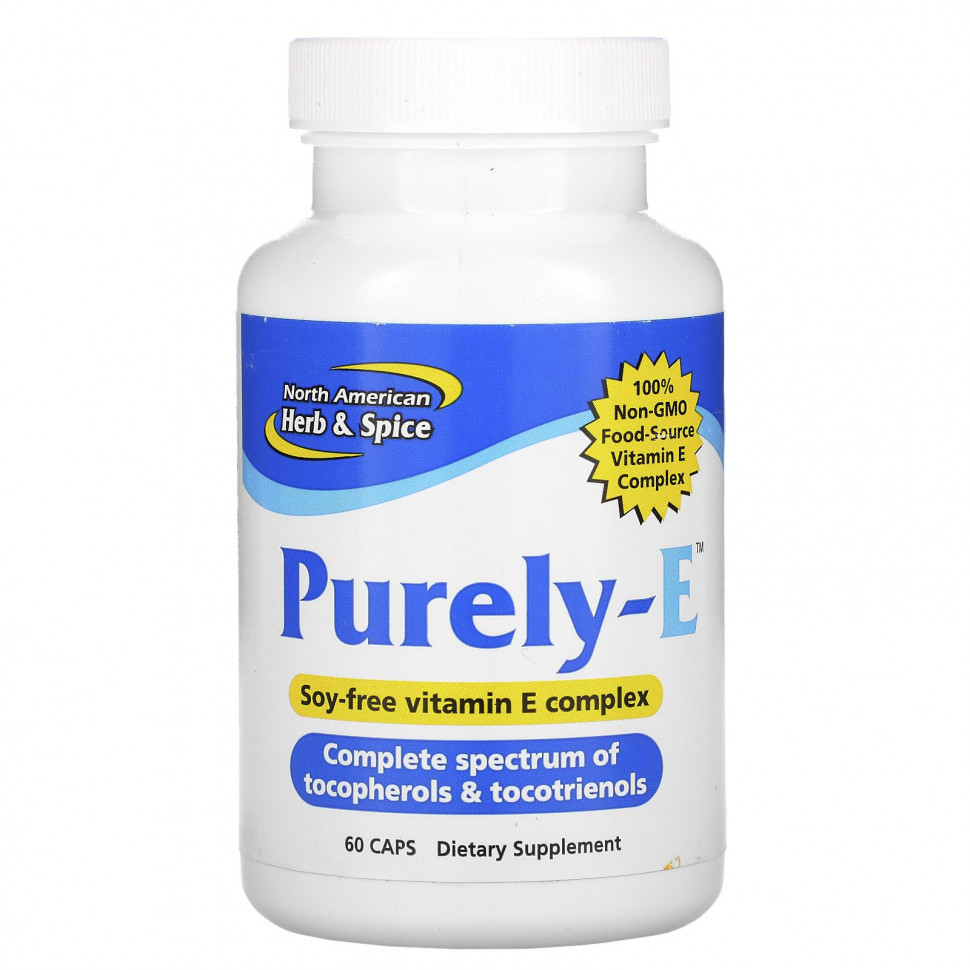 North American Herb & Spice, Purely-E, 60 капсул Норс Американ Херб энд Списе Ко NHS-00273