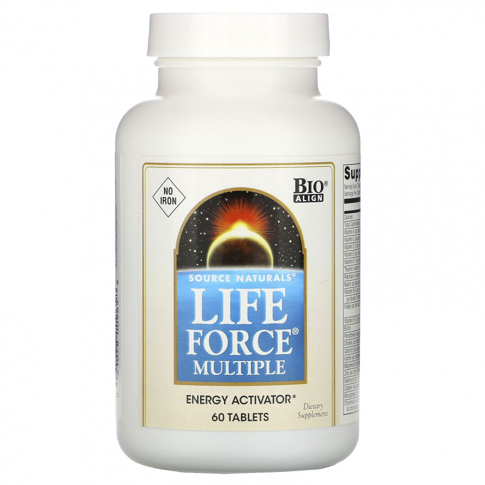 Source Naturals, Мультивитамин Life Force, не содержит железо, 60 таблеток SNS-00965