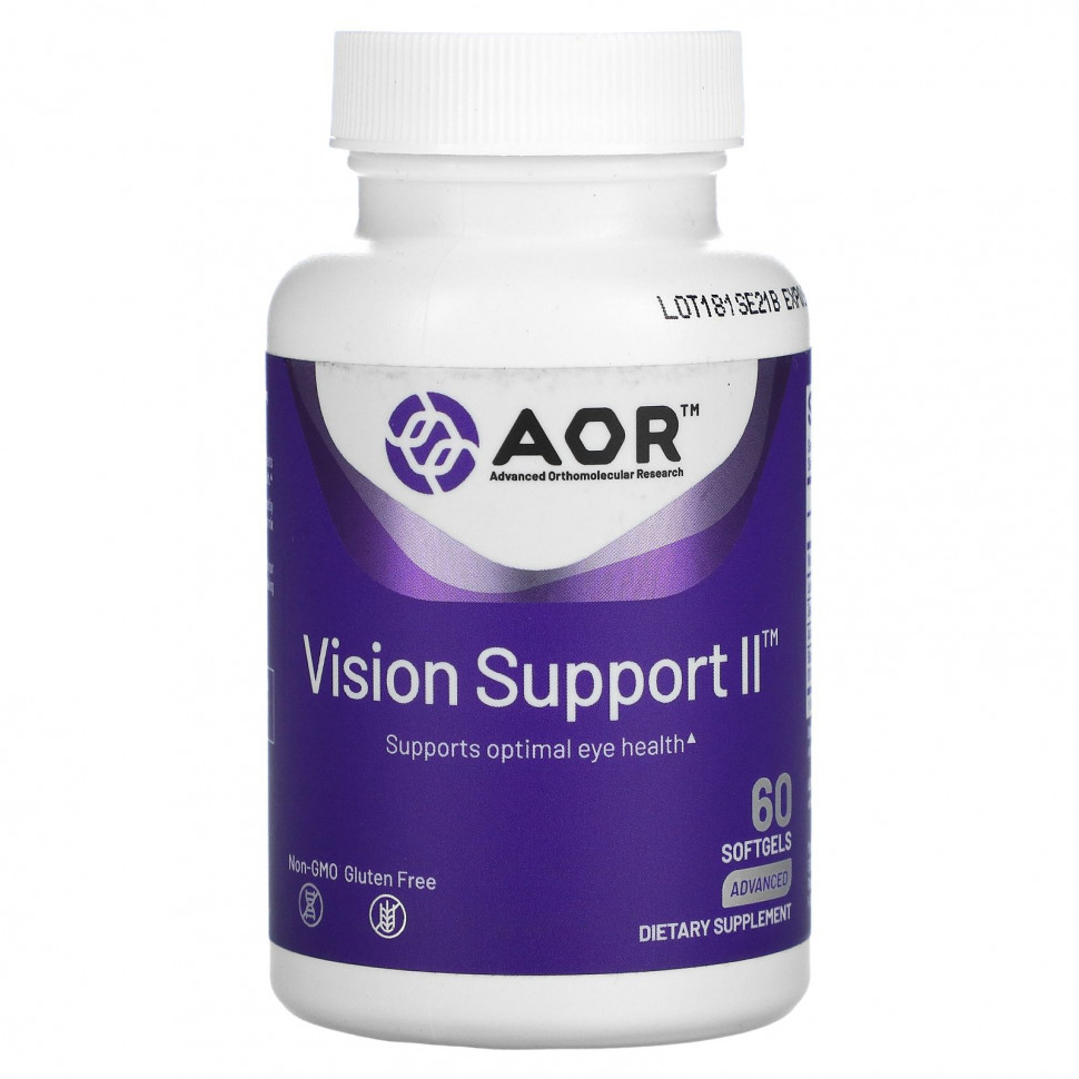 Advanced Orthomolecular Research AOR, Vision Support II, 60 мягких таблеток Эдвансд Ортомолекуляр Ресёрч AOR-08177