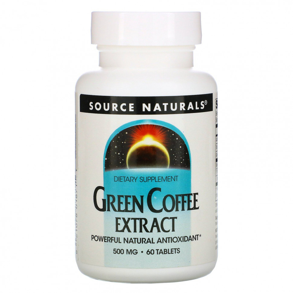 Source Naturals, Экстракт зеленого кофе, 500 мг, 60 таблеток SNS-01871