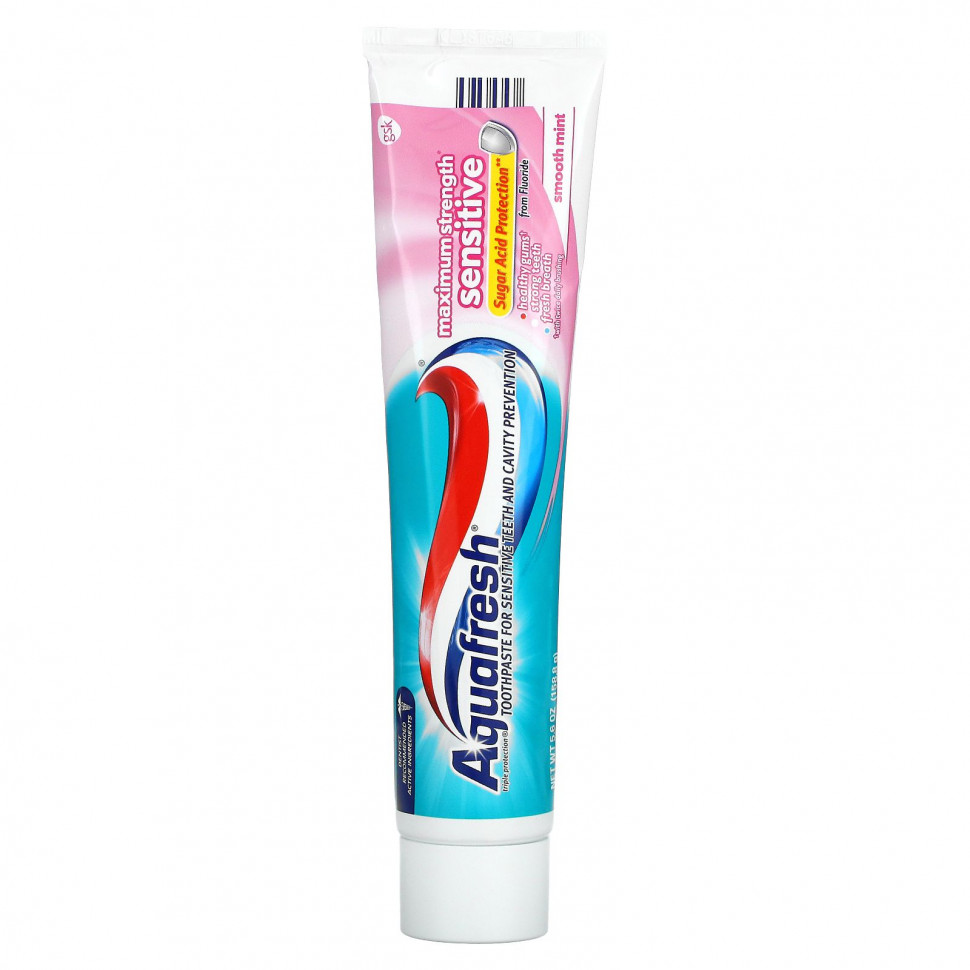 Aquafresh, Зубная паста с фтором тройной защиты, максимальная сила действия, мягкая мята, 158,8 г (5,6 унции) AQA-32430