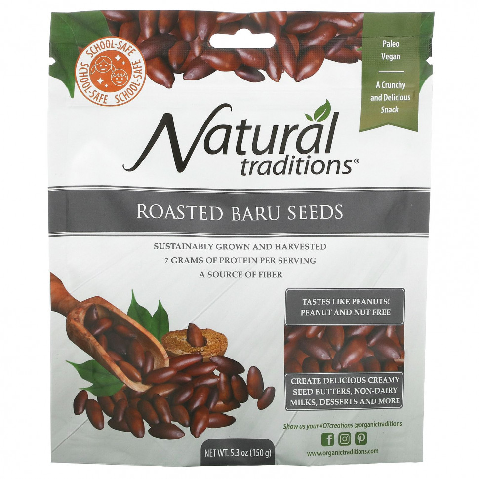 Organic Traditions, Жареные семена бару, 5,3 унции (150 г) OGT-01871