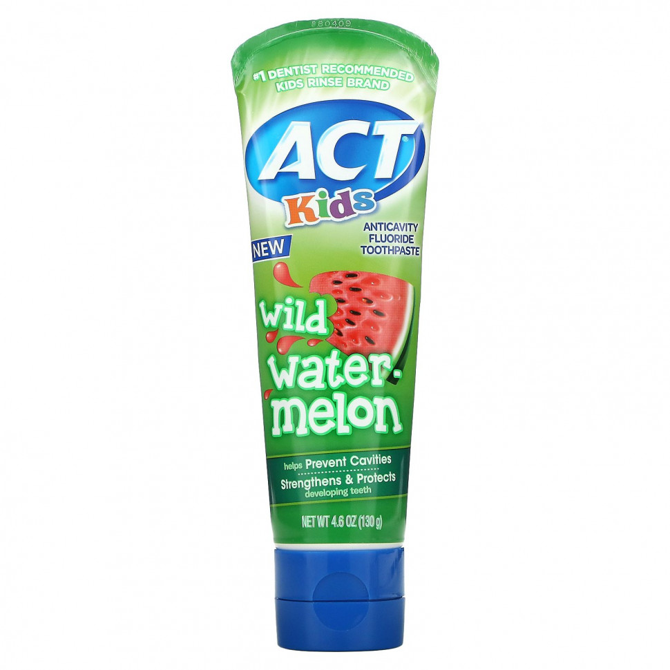 Act, детская зубная паста с фторидом, против кариеса, со вкусом арбуза, 130 г (4,6 унции) ACC-09242