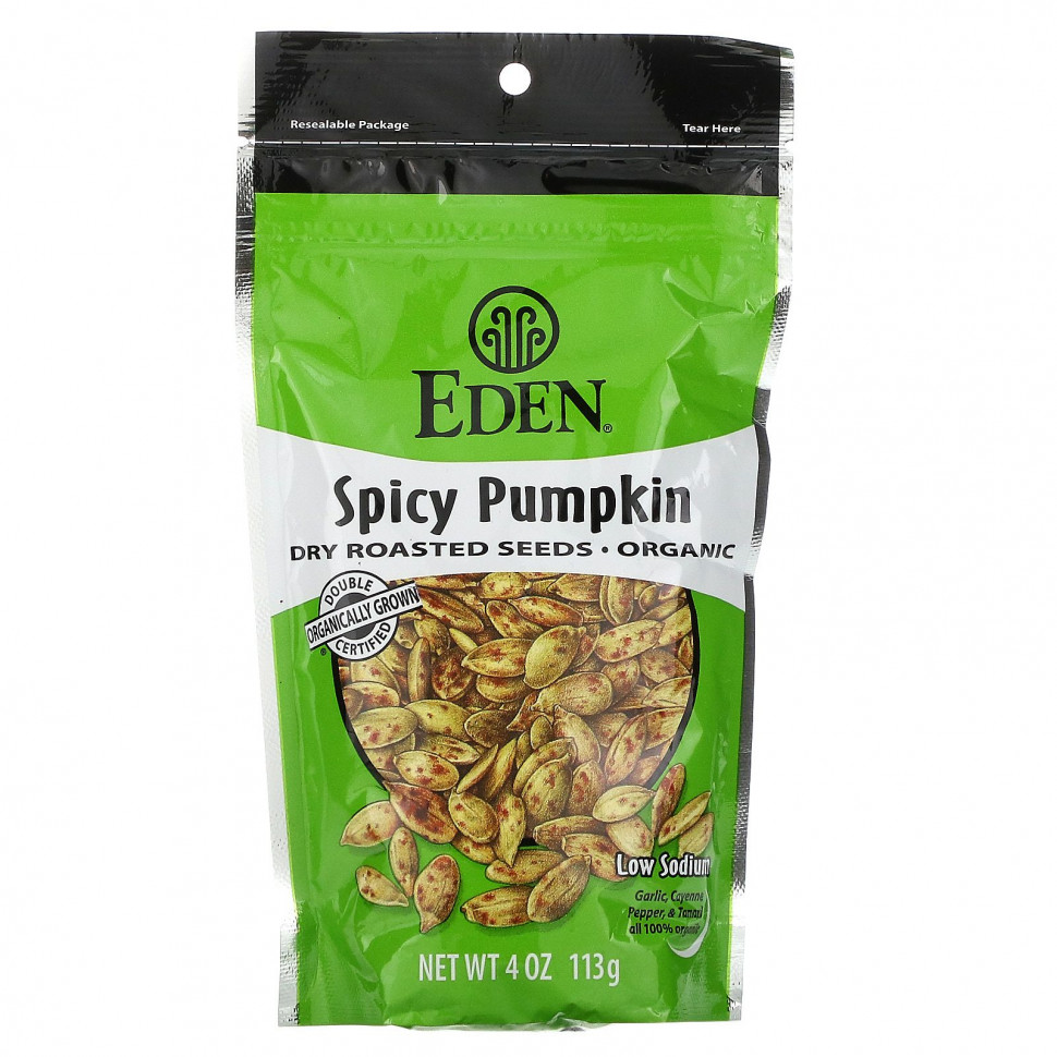 Eden Foods, Органическая серия, пряные жаренные семена тыквы, 113 г Эдэн Фудс EDN-00081