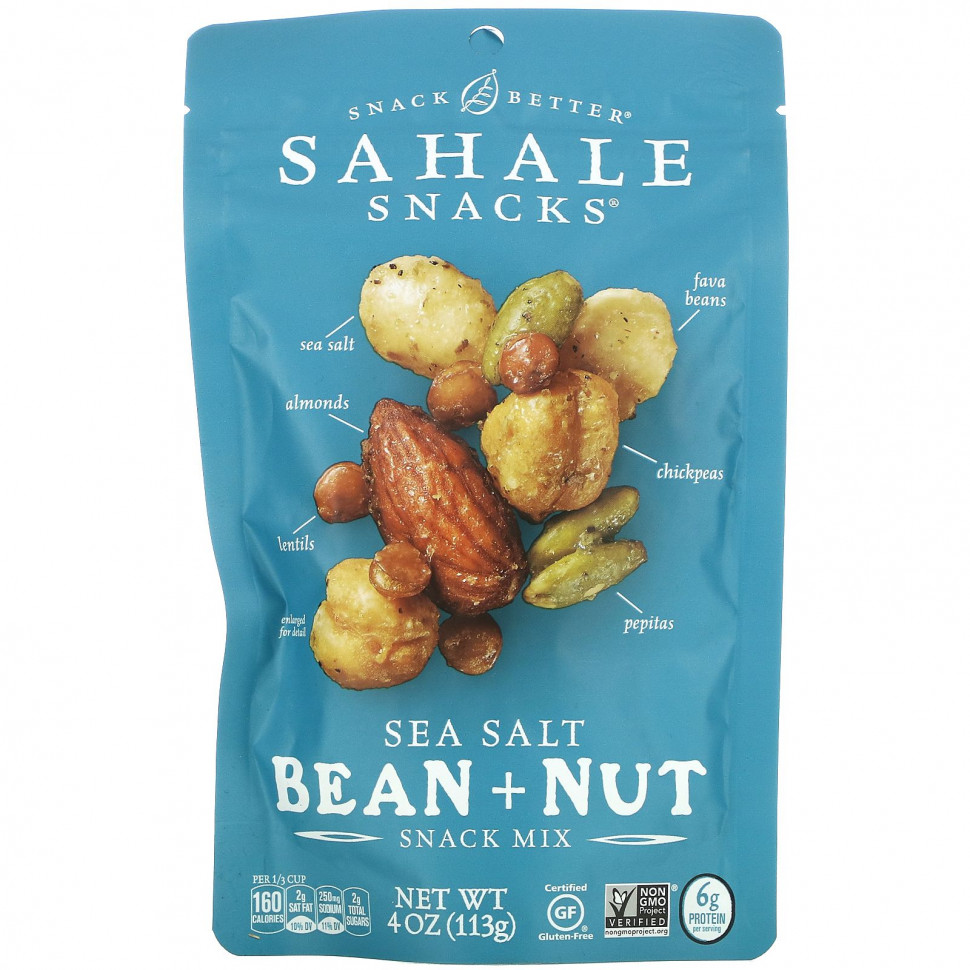 Sahale Snacks, Snack Mix, морская соль и орехи, 4 унции (113 г) Сехале Снакс SHK-00051