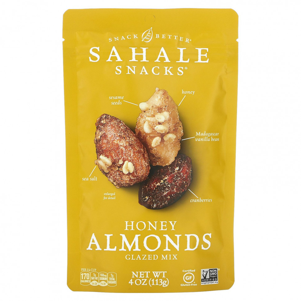 Sahale Snacks, Глазированная смесь, миндаль в меде, 113 г (4 унции) Сехале Снакс SHK-00508