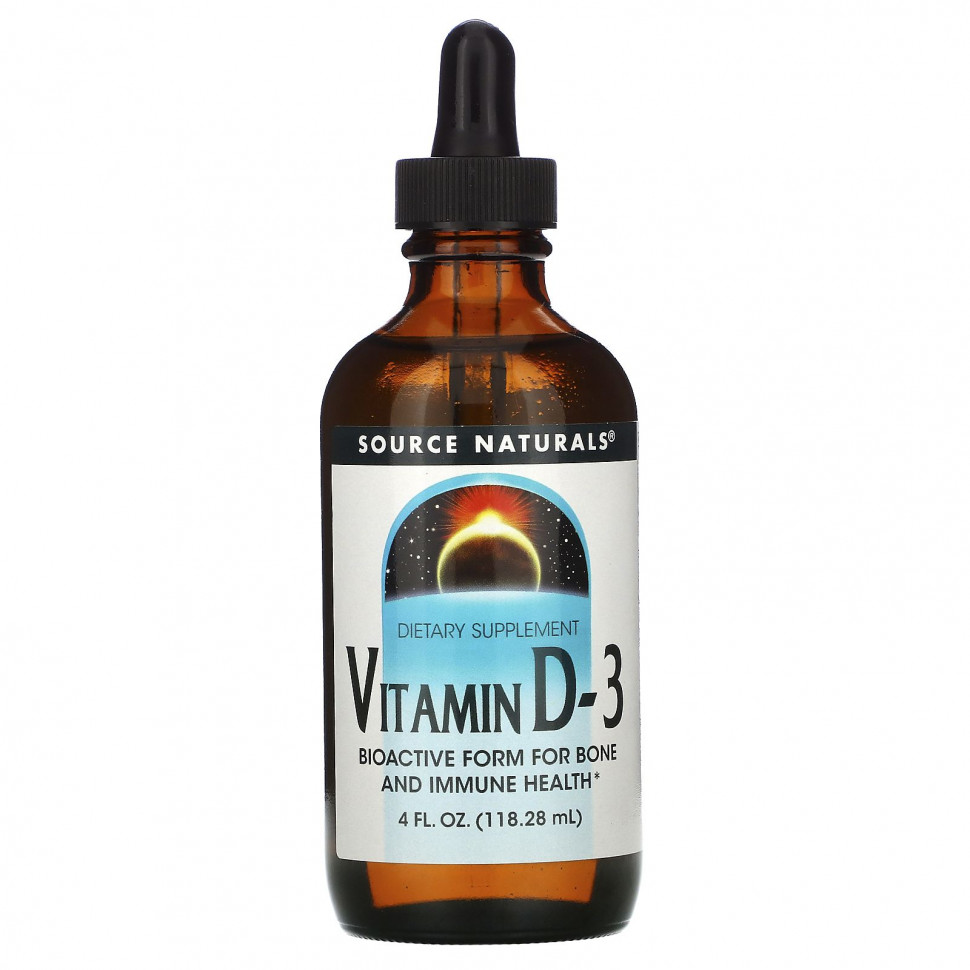 Source Naturals, Витамин D-3, 4 жидкие унции (118,28 мл) SNS-02276