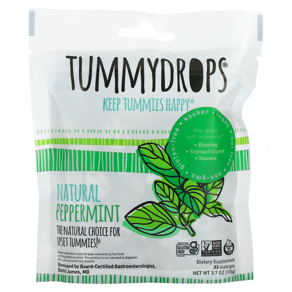 Tummydrops, Натуральная мята, 33 пастилки TUM-00303