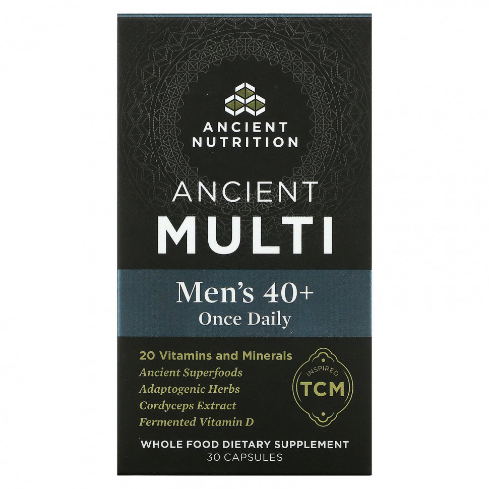 Dr. Axe / Ancient Nutrition, Ancient Multi, для мужчин старше 40 лет, 1 раз в день, 30 капсул Эншент Нутришен ATN-02370