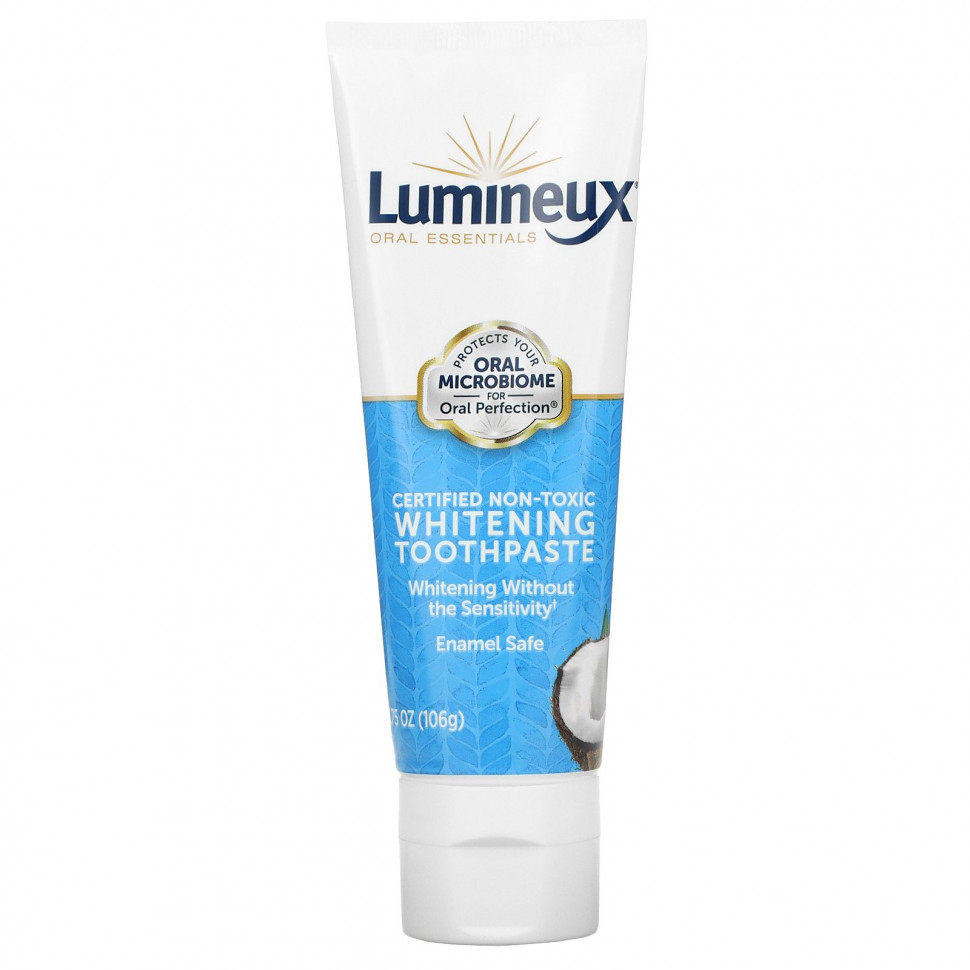 Lumineux Oral Essentials, Сертифицированная нетоксичная отбеливающая зубная паста, 106 г (3,75 унции) Орал Ессентиалс OES-00017