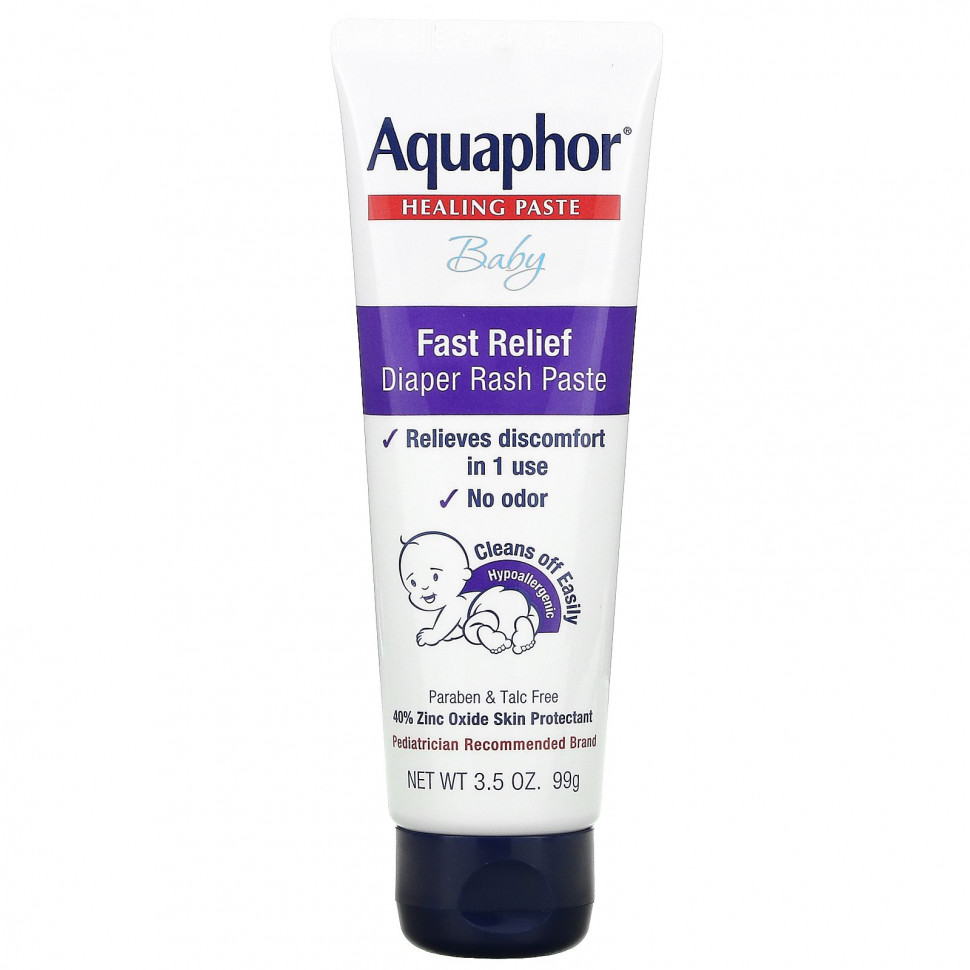 Aquaphor, лечебная мазь для детей, быстрое устранение опрелостей от подгузников, 99 г (3,5 унции) Акауфор AQP-02661