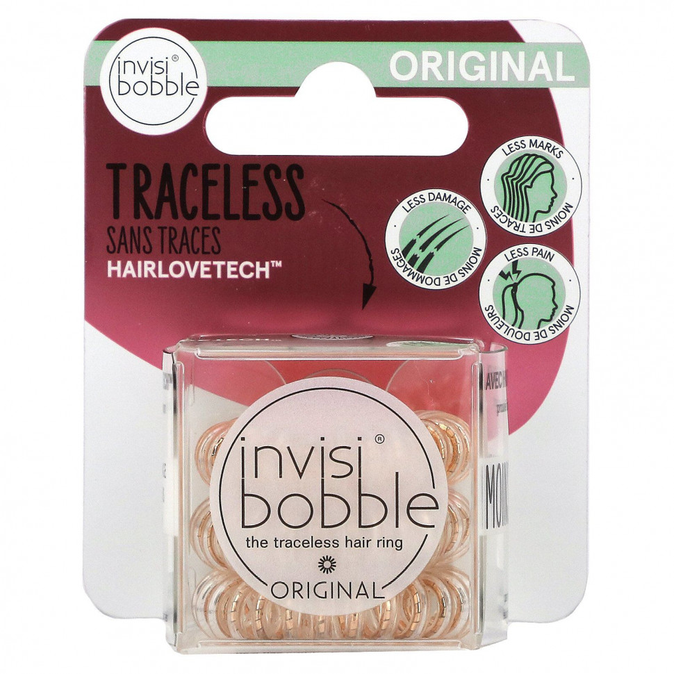 Invisibobble, Original, бесследное кольцо для волос, Bronze Me Pretty, 3 шт. В упаковке IVB-01111