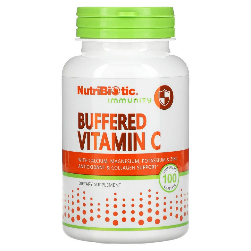 NutriBiotic, Immunity, буферизованный витамин C, 100 капсул без глютена НутриБиотик NBC-00510