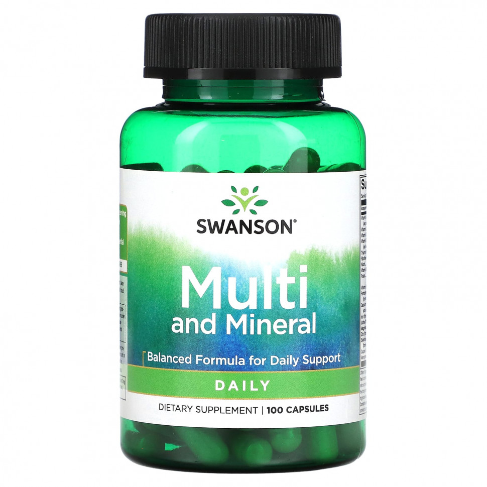 Swanson, Мультивитамины и минералы, 100 капсул SWV-01256