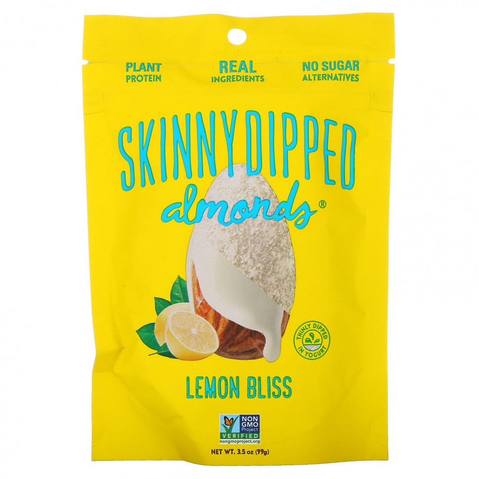 SkinnyDipped, Skinny Dipped Almonds, Lemon Bliss, 3,5 унции (99 г) SKD-00803