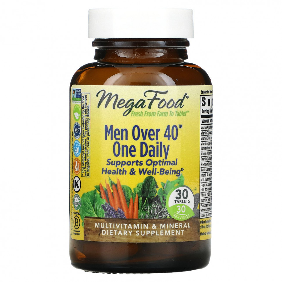 MegaFood, мультивитамины для мужчин старше 40 лет, 30 таблеток Мегафудс MGF-10268