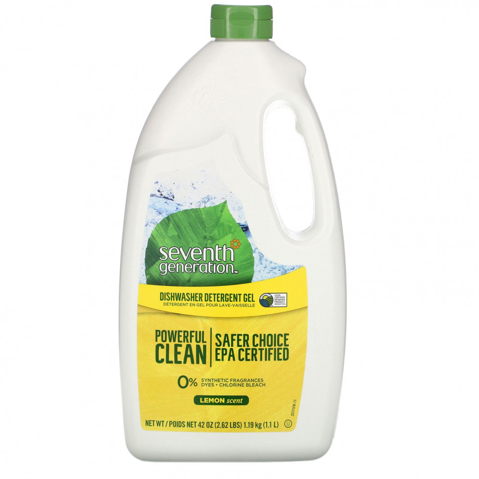Seventh Generation, гель для посудомоечной машины, лимон, 1,19 кг (42 жидк. унции) Севент Генератион SEV-22171