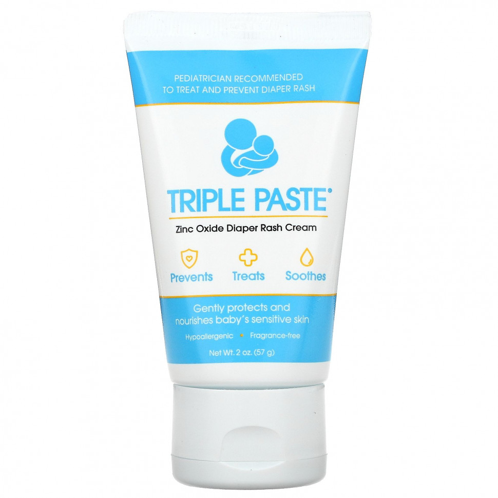 Triple Paste, Крем от подгузников с оксидом цинка, без отдушек, 57 г (2 унции) TPP-02101