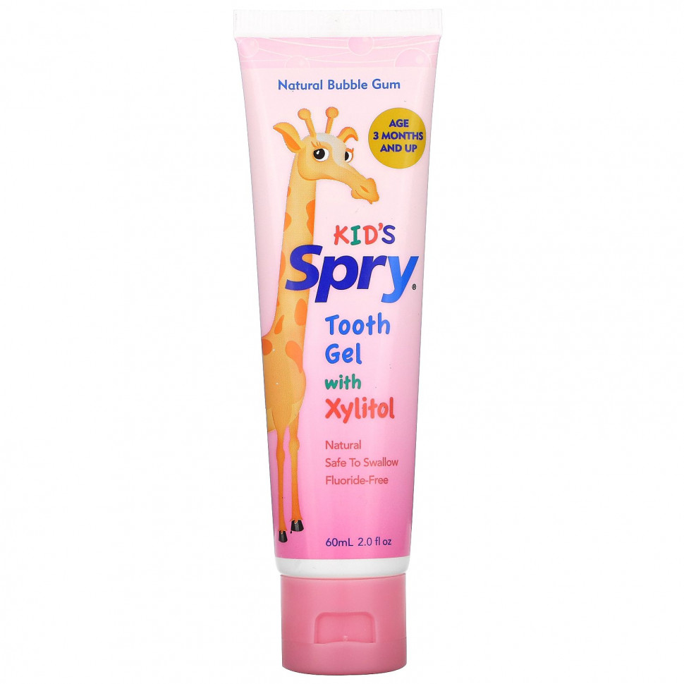 Xlear, Kid's Spry, зубной гель с ксилитолом, 3 месяца и старше, натуральный вкус жевательной резинки, 60 мл (2,0 жидк. унции) Кслир XLR-00075