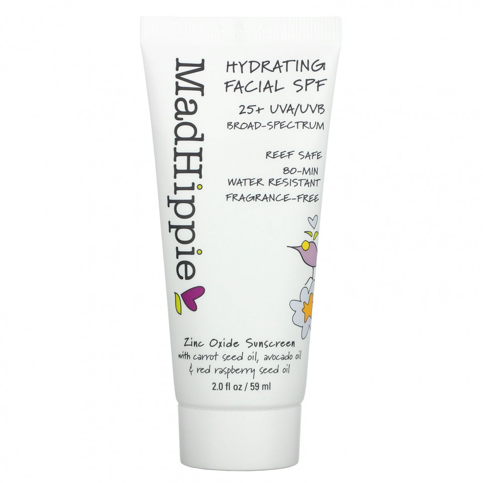 Mad Hippie, Hydrating Facial SPF 25+, Fragrance Free, 2 fl oz (59 ml) Мэд Хиппи Скин Кэр Продактс MHS-25617