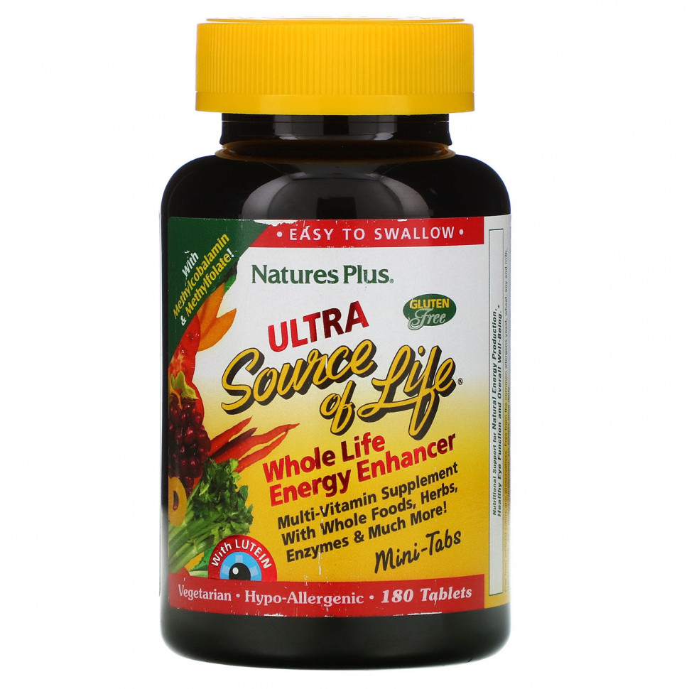 NaturesPlus, Ultra Source of Life, Whole Life Energy Enhancer, 180 таблеток Натурес Плюс NAP-30522