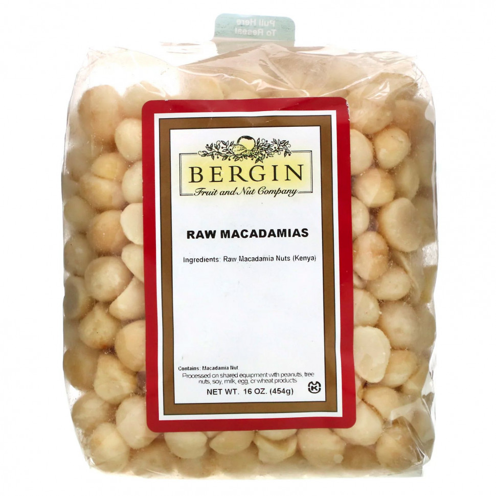 Bergin Fruit and Nut Company, сырые орехи макадамия, 454 г (16 унций) Бергин Фрут и Нат Кампани BFN-00523