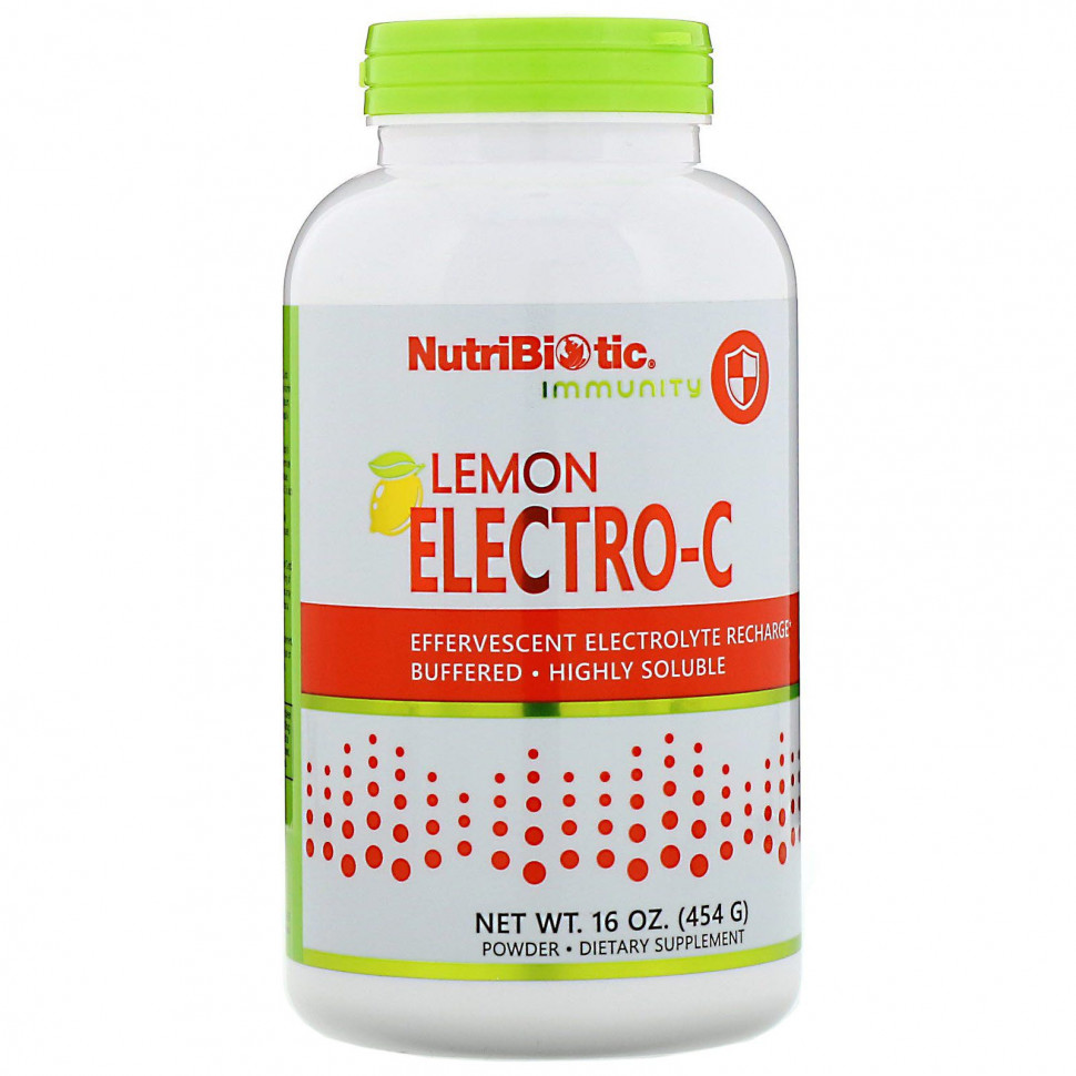 NutriBiotic, Immunity, Лимонный порошок Electro-C, 16 унций (454 г) НутриБиотик NBC-00556