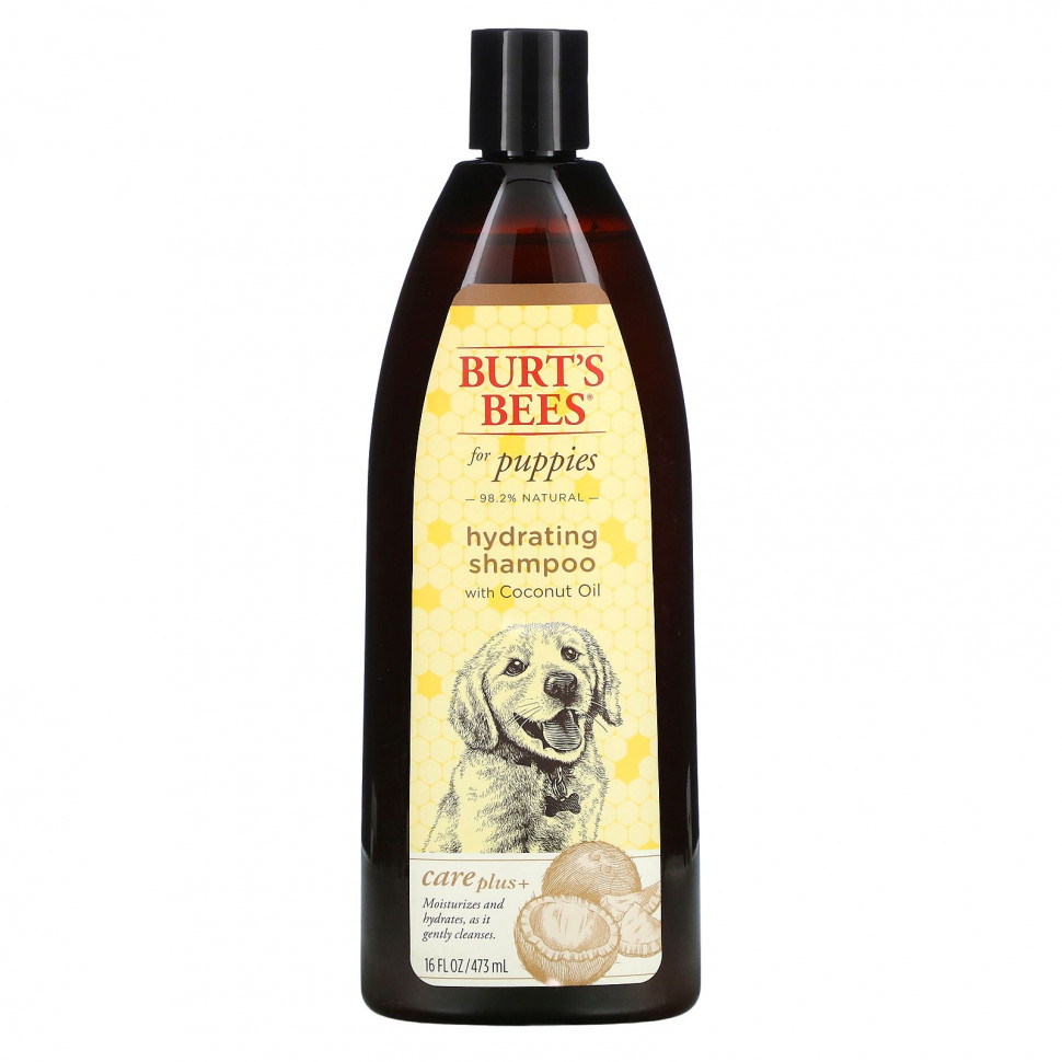 Burt's Bees, Care Plus +, увлажняющий шампунь для щенков с кокосовым маслом, 473 мл (16 жидк. Унций) BRT-78251
