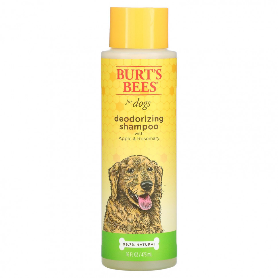 Burt's Bees, Дезодорирующий шампунь для собак с яблоком и розмарином, 473 мл (16 жидк. Унций) BRT-77212