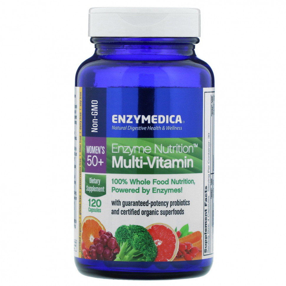 Enzymedica, Мультивитамины Enzyme Nutrition, для женщин старше 50 лет, 120 капсул Энзаймедика ENZ-14021