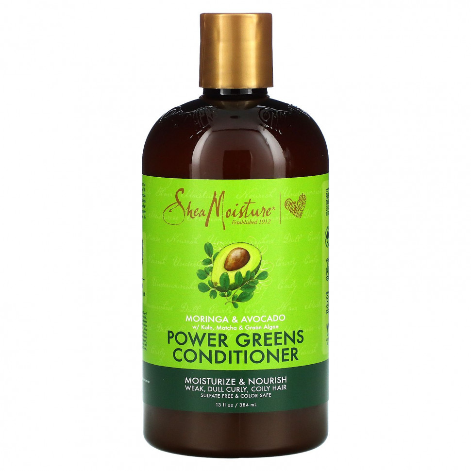 SheaMoisture, Power Greens, кондиционер, «Моринга и авокадо», 384 мл (13 жидк. унций) Ши Мойстчэ SMT-01508