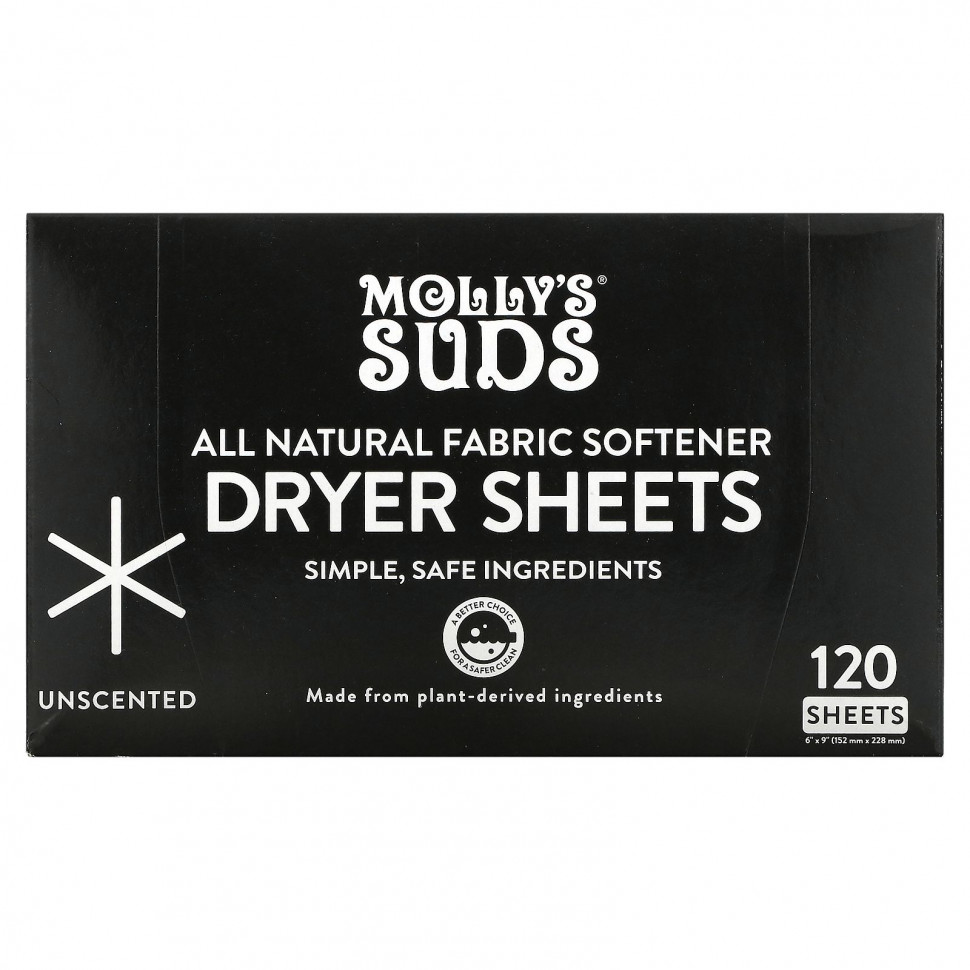 Molly's Suds, Простыни для сушки, без запаха, 120 листов Моллис Садс SUD-70131