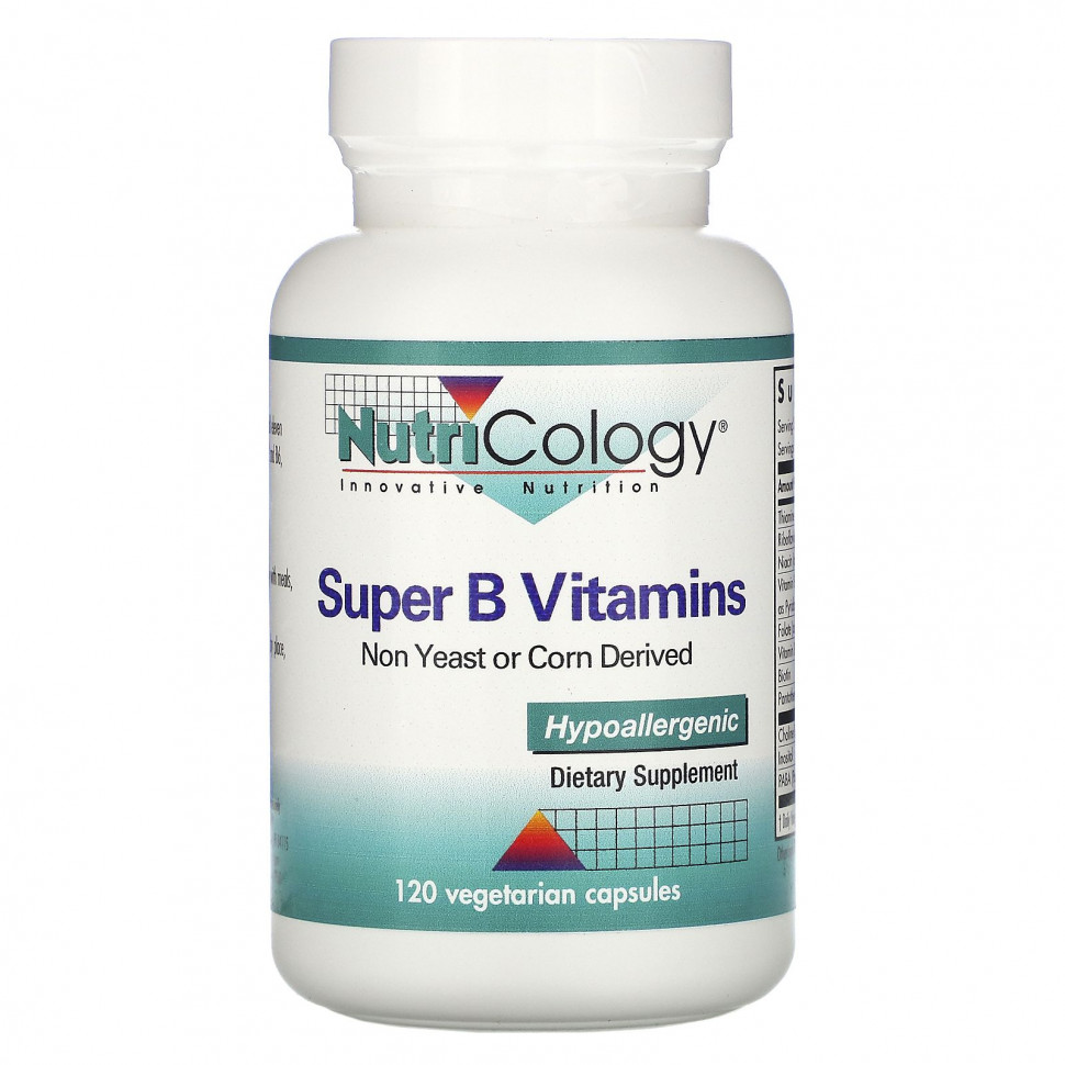 Nutricology, Супервитамины B, 120 вегетарианских капсул Нутриколоджи ARG-50340